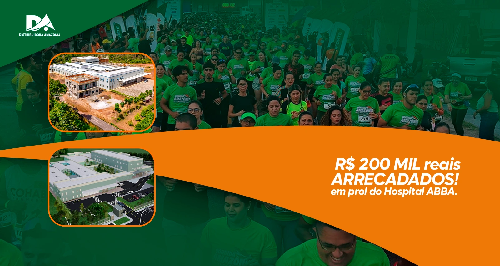 Banner da Corrida Amazônia pelo Hospital ABBA